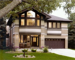 Prairie Style House, Frank Lloyd Wright inspired, West Studio