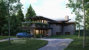 Modrern Lake House, Frank Lloyd Wright Inspired, Mid Century Inspired, West Studio Architects, Stephen Jaskowiak