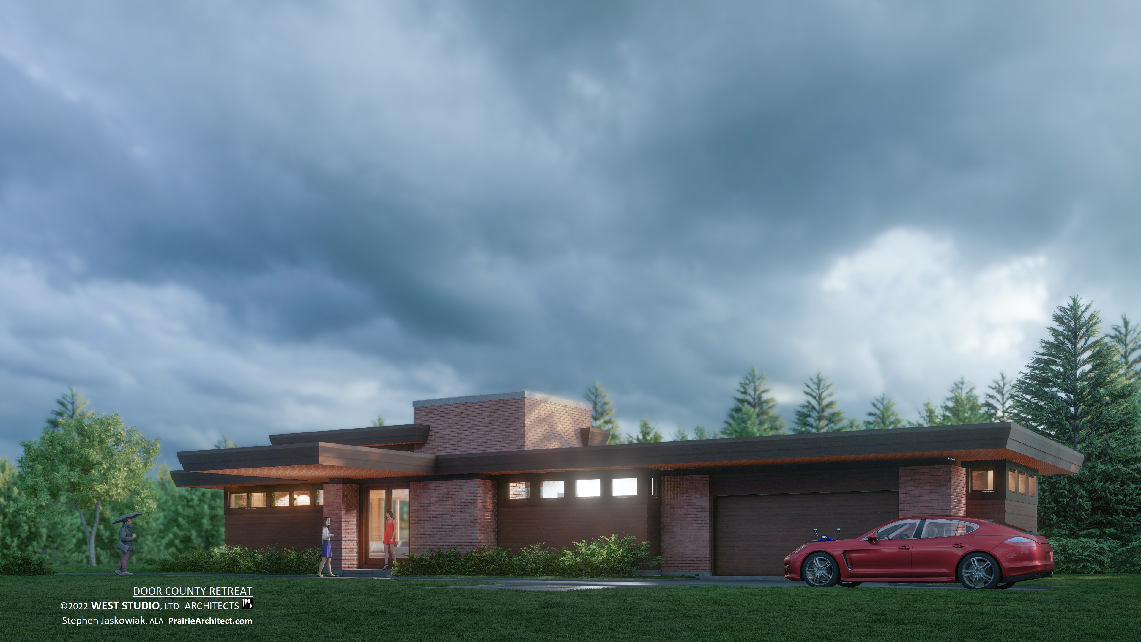 Mid-Century Modern, Usonian, Frank Lloyd Wright Inspired, West Studio Architects, Stephen Jaskowiak