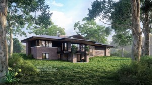 Frank Lloyd Wright Inspired, walk-out, ranch house, Prairie-style, West Studio Architects, Stephen Jaskowiak