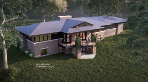 Frank Lloyd Wright Inspired, walk-out, ranch house, Prairie-style, West Studio Architects, Stephen Jaskowiak
