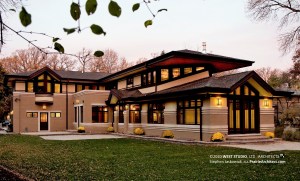 Frank Lloyd Wright Inspired, Prairie-style house, River Forest, WEST STUDIO Architects, Stephen Jaskowiak