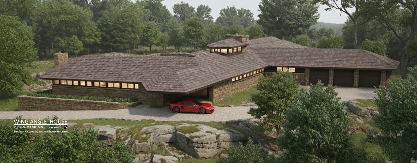 Frank Lloyd Wright Inspired House, WEST STUDIO Architects, Stephen Jaskowiak