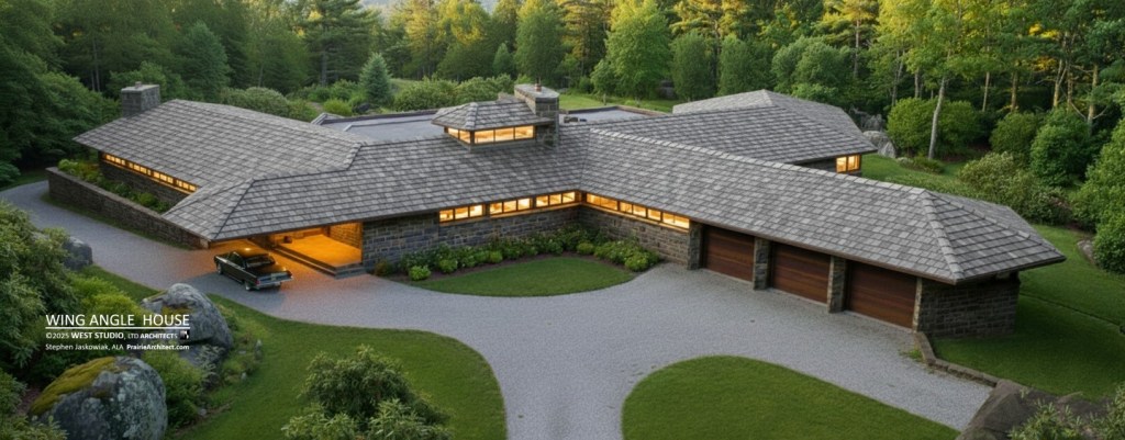 Frank Lloyd Wright Inspired House, Mid-Century Modern, Prairie, WEST STUDIO Architects, Stephen Jaskowiak