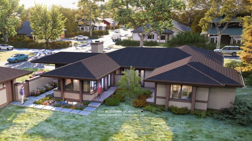 Frank Lloyd Wright Inspired, Prairie Style, Japanese Influence, Remodel, West Studio Architects, Stephen Jaskowiak