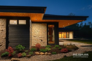 Net Zero House, Frank Lloyd Wright Inspired Design, Organic Architecture, Tesla Solar Roof Shingles, Geothermal, West Studio Architects, Stephen Jaskowiak, Architect